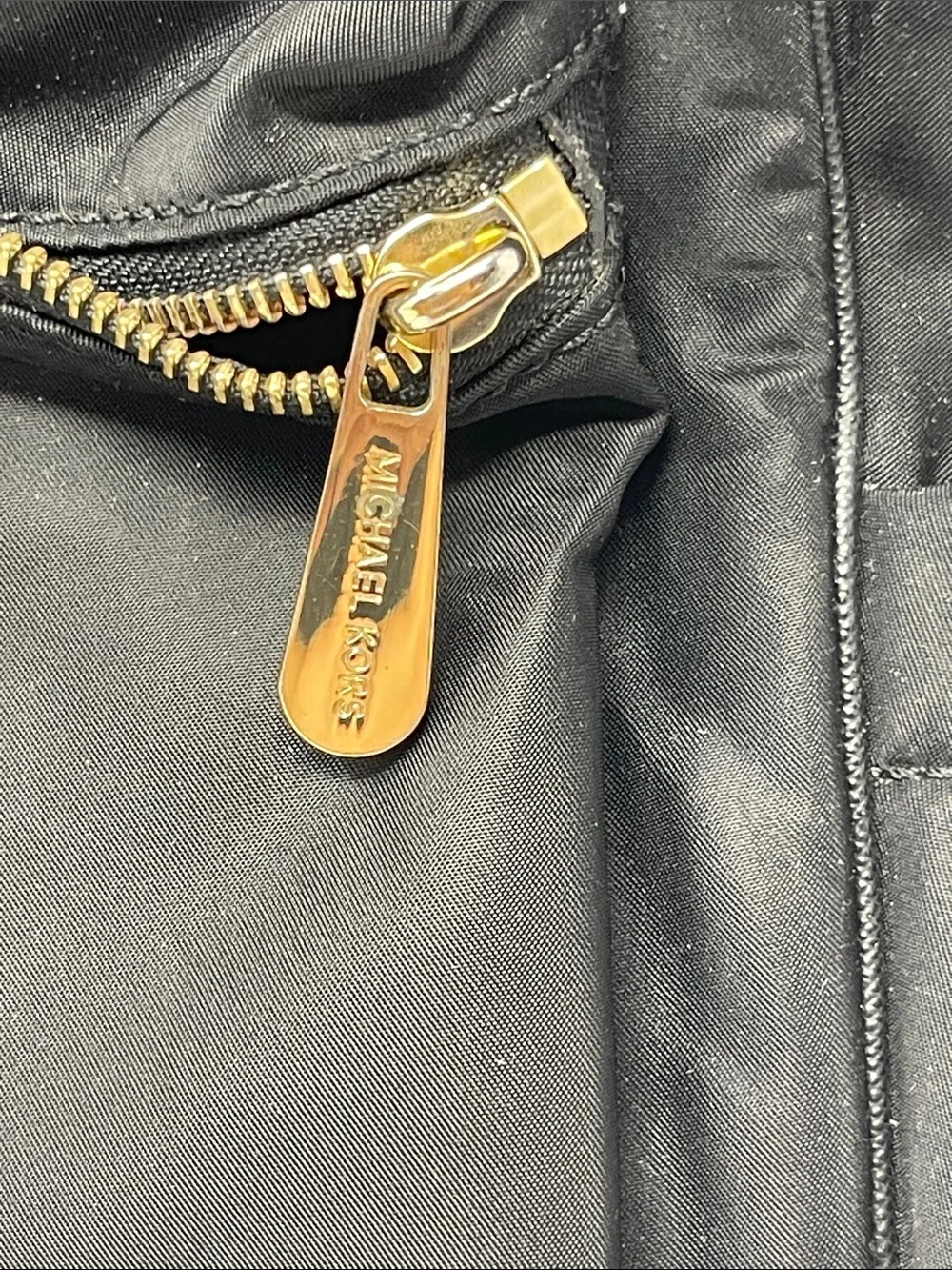 MICHAEL Michael Kors Nylon Black Backpack with Gold Accents